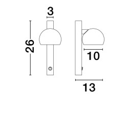 LUCES FRONTERA LE44939 wall lamp with adjustment and switch