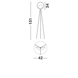 LUCES CATIAMAR LE44958 lampa podłogowa LED 12W czarny/złoty