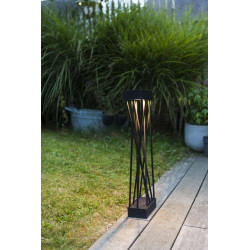 LUTEC SPIDO black solar bollard LED light 10,5W 60cm