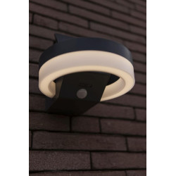 LUTEC RUNDA round LED solar wall lamp with motion sensor