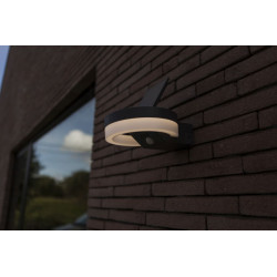 LUTEC RUNDA round LED solar wall lamp with motion sensor