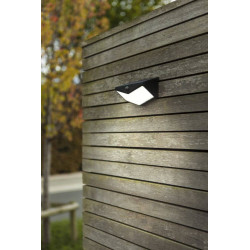 LUTEC WINGS solar LED black outdoor wall light PIR sensor