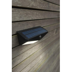 LUTEC WINGS solar LED black outdoor wall light PIR sensor