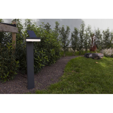 LUTEC RUNDA solar bollard LED light 12W with PIR dark grey