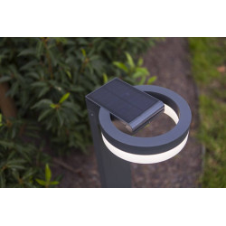 LUTEC RUNDA solar bollard LED light 12W with PIR dark grey