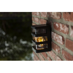 LUTEC DALTON black traditional LED outdoor wall lamp E27