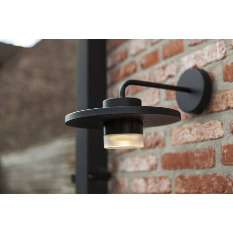 LUTEC PLATO black outdoor, traditional wall lamp LED 3000K