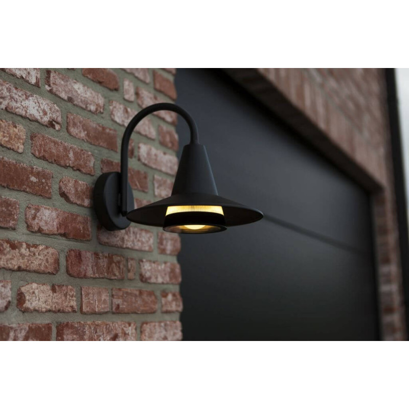 LUTEC SWAN black outdoor, traditional wall lamp bulb E27