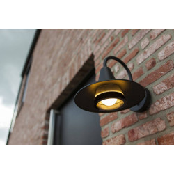 LUTEC SWAN black outdoor, traditional wall lamp bulb E27