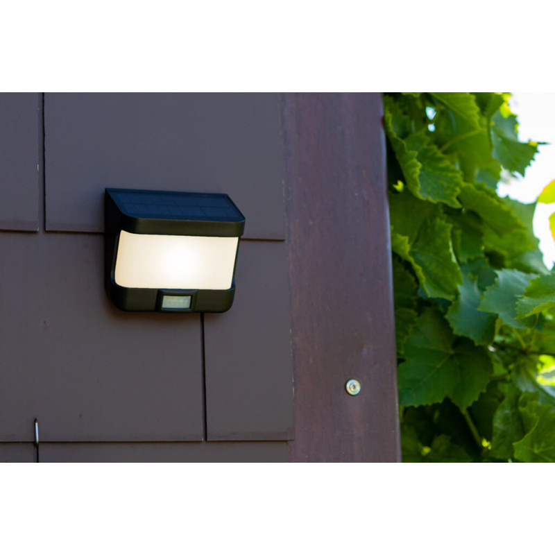 LUTEC TRY wall lamp with solar panel and motion sensor