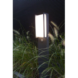 Lutec QUBO LED garden bollard with motion sensor