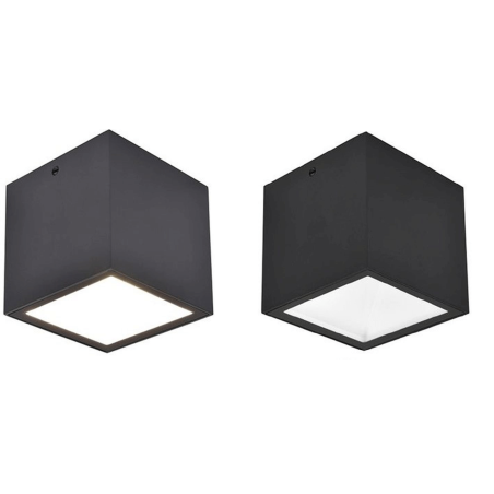 LUTEC GEMINI Square outdoor LED ceiling lamp IP65