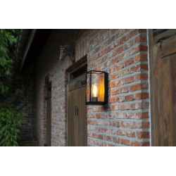 Lutec FLAIR wall lamp with a wood look, E27 bulb