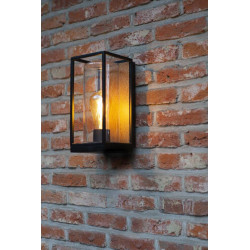 Lutec FLAIR wall lamp with a wood look, E27 bulb