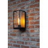 Lutec FLAIR wall lamp with a wood look, E27 bulb