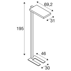 SLV WORKLIGHT 1005390/1 floor lamp white, black, grey up/down