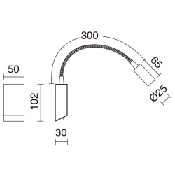 Flex EXO LEIDEN LED 3W nickel satin, gold matt 240lm 3000K