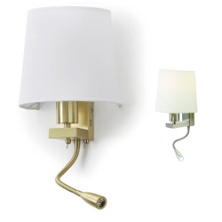 Wall lamp EXO FIRENZE E27 + LED 3W satin nickel, gold matt