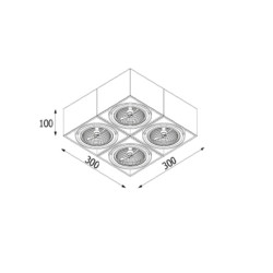 CLEONI Tuz T019X5Sd Ceiling lamp 4xAR111