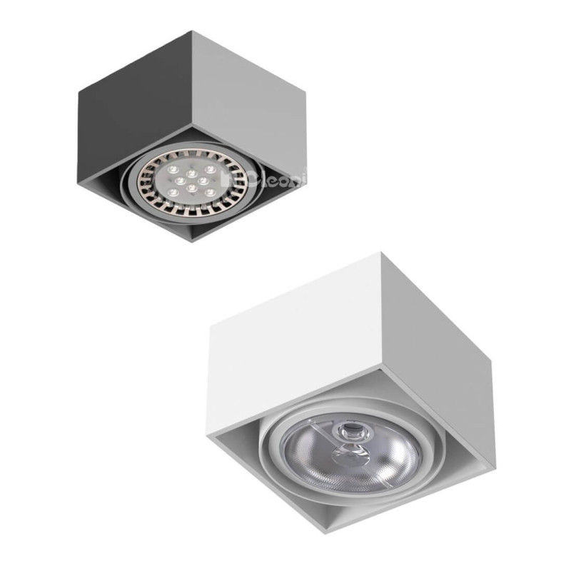 CLEONI Tuz T019C4Sd ceiling lamp alu, black, white AR111