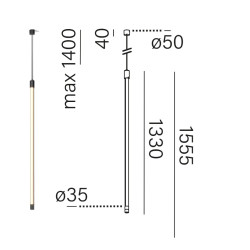 AQFORM PIPER vert LED 230V zwieszany 59939/40 lampa pionowa