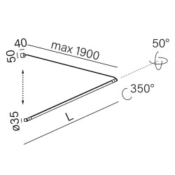 AQFORM PIPER move LED kinkiet 26584/5 czarny 136cm, 158cm