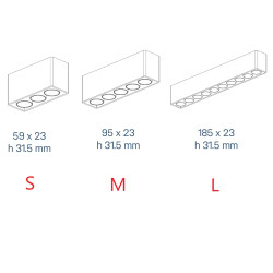 Kohl LUMO mini K51302.SR podłużna lampa natynkowa LED czarna