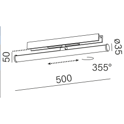 AQFORM TUBE stiff LED multitrack 16514 length 50cm white, black