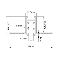 FIVETRACK recessed track 5mm white, black