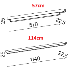 AQFORM SET TRU mini LED multitrack 57cm, 114cm magnes