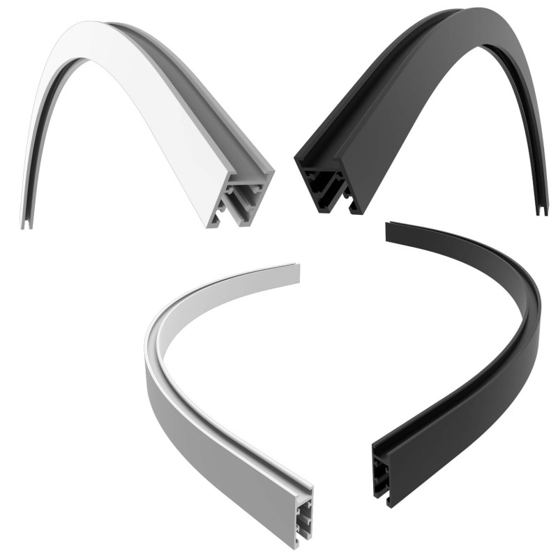 FIVETRACK surface track 5mm arc 1/4 60cm white, black