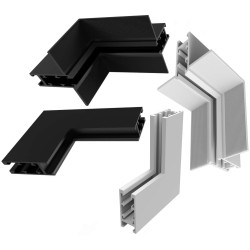 FIVETRACK łącznik narożny mechaniczny do szyn 5mm biały, czarny
