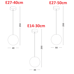 LUCES CELENDIN LE73760/61/62 wisząca lampa zewnętrzna kula