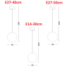 LUCES CELENDIN LE73760/61/62 wisząca lampa zewnętrzna kula