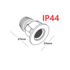 Oczko LED 1W IP44 białe, czarne 24mm biała ciepła 3000K