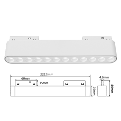 FIVETRACK DRACO rail 5mm white, black LED 12W