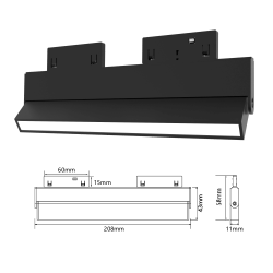 FIVETRACK ARIES Floodlight for 5mm rails white, black LED 7W