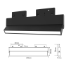 FIVETRACK ARIES Floodlight for 5mm rails white, black LED 7W