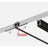 FIVETRACK plaster recessed track 5mm white, black 1m, 2m